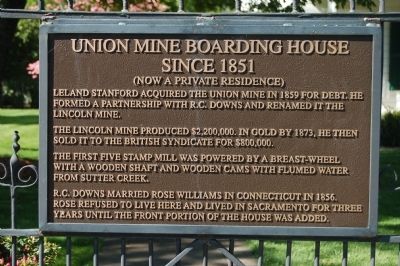 Union Mine Boarding House Marker image. Click for full size.