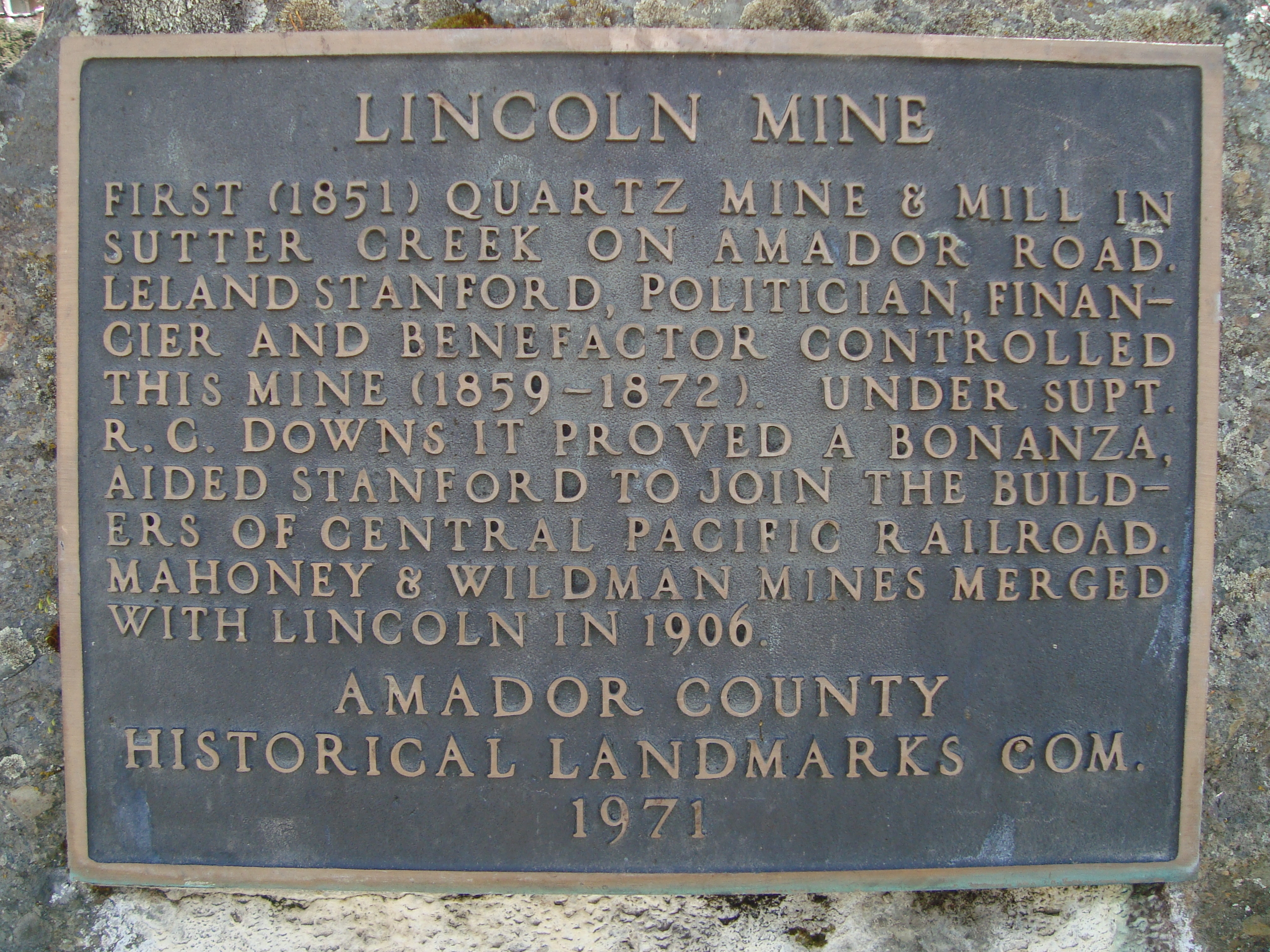 Lincoln Mine Marker