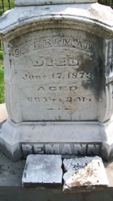 Frederick Remann Grave Marker image. Click for full size.
