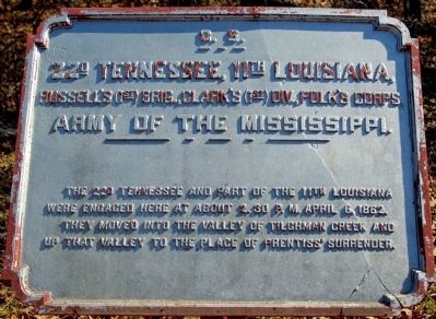22nd Tennessee, 11th Louisiana Marker image. Click for full size.