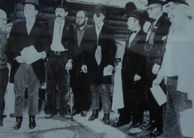 The "Filthy Five" at the dedication of the Botilleas Bordellos Marker image. Click for full size.