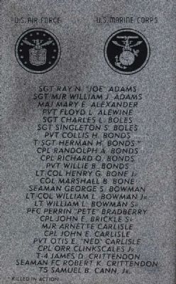 Lowndesville Veterans Monument -<br>East Facing<br>Left Inscription image. Click for full size.