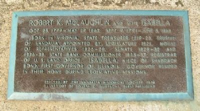 Robert K. McLaughlin and wife Isabella Marker image. Click for full size.