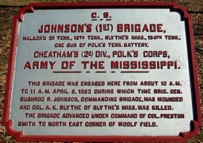 Johnson's Brigade Marker. Click for full size. Johnson's Brigade Marker image. Click for full size.