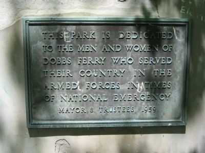 Dobbs Ferry Memorial Park Marker image. Click for full size.
