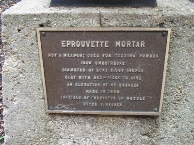 Eprouvette Mortar Marker. Click for full size. Eprouvette Mortar Marker image. Click for full size.