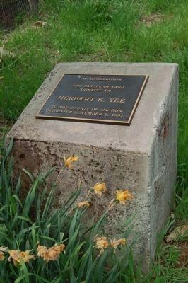 Marker Honoring Herbert K. Yee for the Donation of the Land. Click for full size. Marker Honoring Herbert K. Yee for the Donation of the Land image. Click for full size.