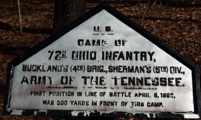 Camp of 72nd Ohio Infantry Marker image. Click for full size.