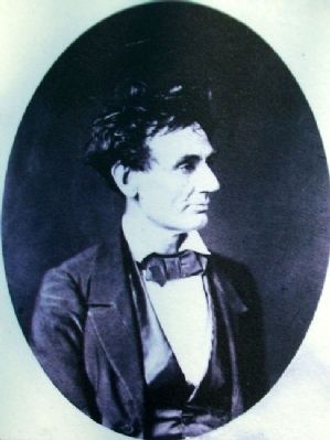 Lincoln Portrait on "Long Nine" Marker image. Click for full size.