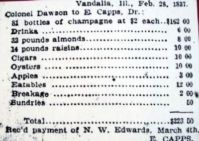 Recepit on Ebenezer Capps' Store Marker. Click for full size. Recepit on Ebenezer Capps' Store Marker image. Click for full size.