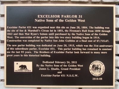 Excelsior Parlor 31 Marker. Click for full size. Excelsior Parlor 31 Marker image. Click for full size.