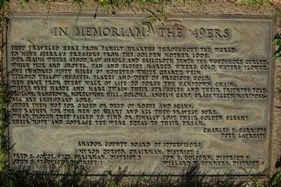 In Memoriam: The '49ers Marker. Click for full size. In Memoriam: The '49ers Marker image. Click for full size.