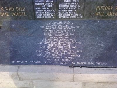Poem located on the memorial image. Click for full size.