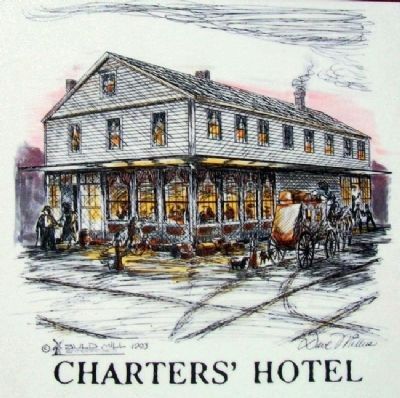 Charters Hotel on Where Did Lincoln Stay? Marker image. Click for full size.