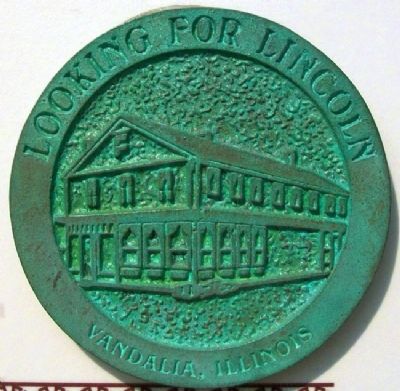 Where Did Lincoln Stay? Rubbing Medallion image. Click for full size.
