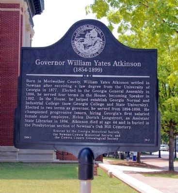 Governor William Yates Atkinson Marker image. Click for full size.