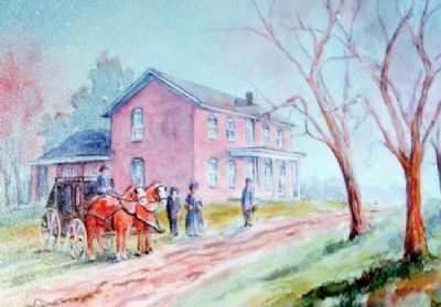 Inn Drawing on Lincoln Travels Marker. Click for full size. Inn Drawing on Lincoln Travels Marker image. Click for full size.