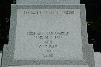 The Battle of Henry Johnson Marker - Top Panel image. Click for full size.