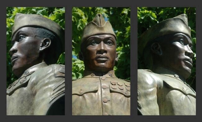 The Battle of Henry Johnson Marker Sculpture - Three Views image. Click for full size.
