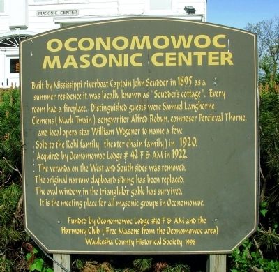 Oconomowoc Masonic Center Marker image. Click for full size.