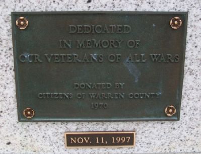 Warren County All Veterans Memorial Marker image. Click for full size.