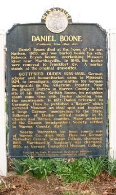 Daniel Boone Marker (Back) image. Click for full size.