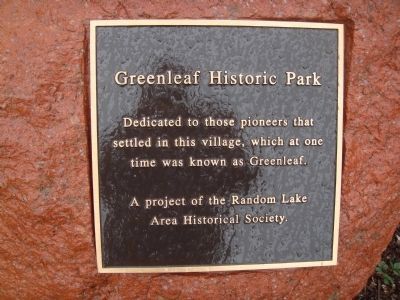 Greenleaf Historic Park Marker image. Click for full size.