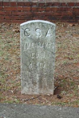 Memory Hill Cemetery, Jacob M. Caraker (Co.. H, 4th GA, Baldwin Blues) image. Click for full size.