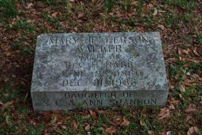 Mary Jefferson Walker Tombstone<br>Due West A.R.P. Church Cemetery image. Click for full size.