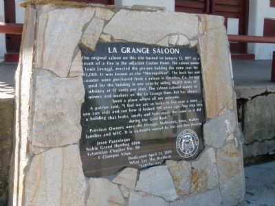 La Grange Saloon Marker image. Click for full size.