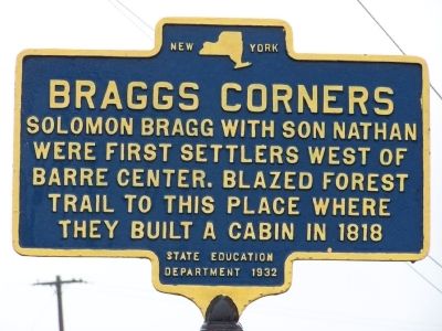 Braggs Corners Marker image. Click for full size.