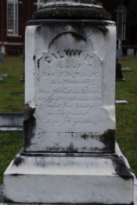 Rev. J[onathan] Galloway Tombstone<br>Due West A.R.P. Church Cemetery<br>Southwest Inscription image. Click for full size.