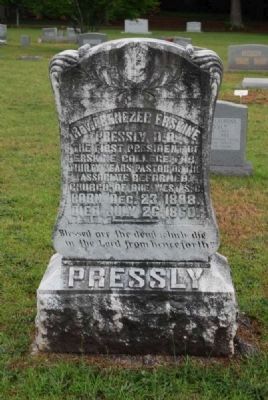 Rev. Ebenezer Erskine Pressly Tombstone<br>Due West A.R.P. Church Cemetery image. Click for full size.