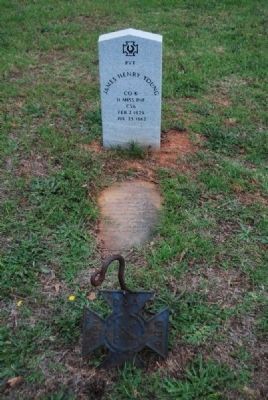 Pvt. James Henry Young Tombstone<br>Due West A.R.P. Church Cemetery image. Click for full size.