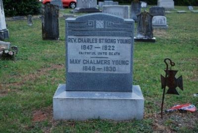 Rev. Charles Strong & May Chalmers Young Tombstone<br>Due West A.R.P. Church Cemetery image. Click for full size.