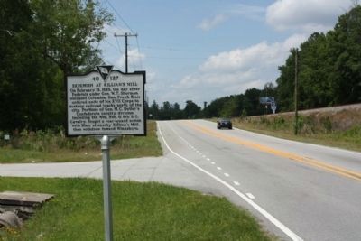 Skirmish at Killian's Mill Marker, looking north along Farrow Road image. Click for full size.