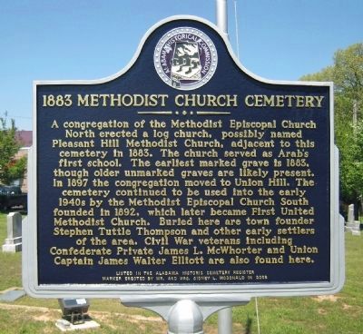 1883 Methodist Church Cemetery Marker image. Click for full size.