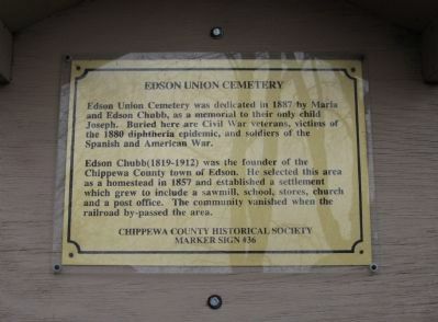 Edson Union Cemetery Marker. Click for full size. Edson Union Cemetery Marker image. Click for full size.