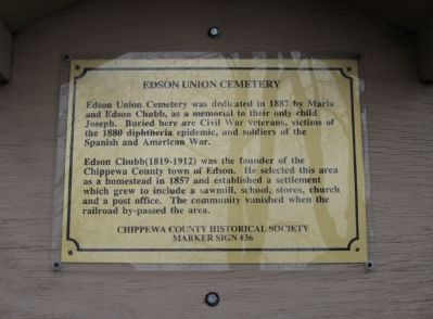 Edson Union Cemetery Marker image. Click for full size.