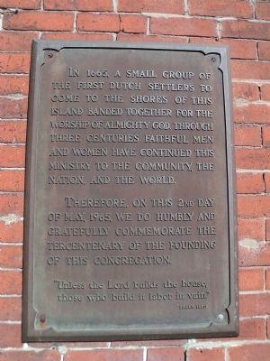 Founding of the Dutch Church Marker image. Click for full size.