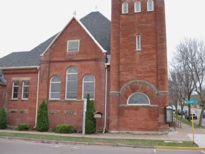Trinity United Methodist Church and Marker image. Click for full size.