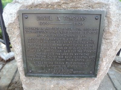 Daniel D. Tompkins Marker. Click for full size. Daniel D. Tompkins Marker image. Click for full size.