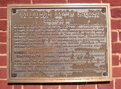 Waterford Baptist Church Marker image. Click for full size.