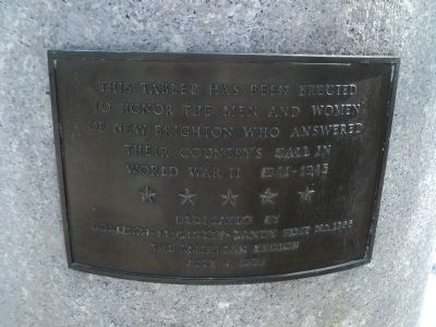 New Brighton World War II Memorial Marker image. Click for full size.