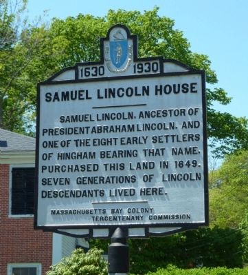 Samuel Lincoln House Marker. Click for full size. Samuel Lincoln House Marker image. Click for full size.