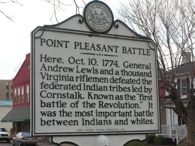 Point Pleasant Battle side of marker image. Click for full size.