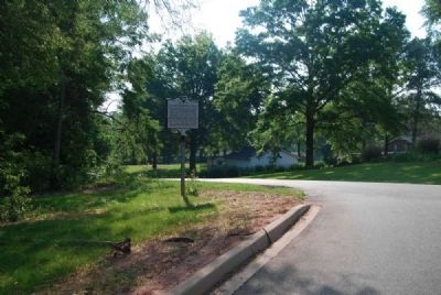 Old Rutherford Road Marker -<br>From School Parking Lot image. Click for full size.