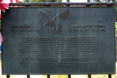 Carl Vinson  Mary Green Vinson Marker image. Click for full size.