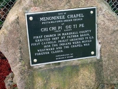 Menominee Chapel Marker - - Re-freshed and re-placed. image. Click for full size.