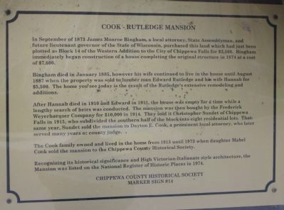 Cook-Rutledge Mansion Marker image. Click for full size.